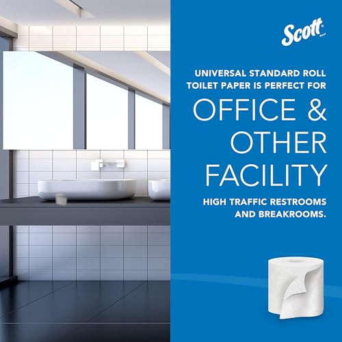 Scott® Professional 100% Recycled Fiber Standard Roll Bulk Toilet Paper (13217), 2-Ply, Elevated Design, White