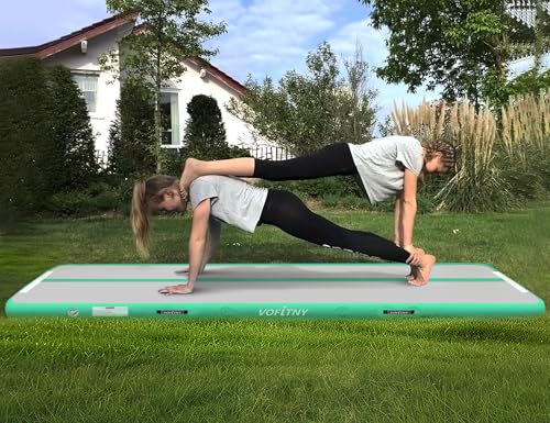 Gymnastics Air Mat Tumbling Track with 4'L x 3'D Air Roller Octagon Mat Air Barrel