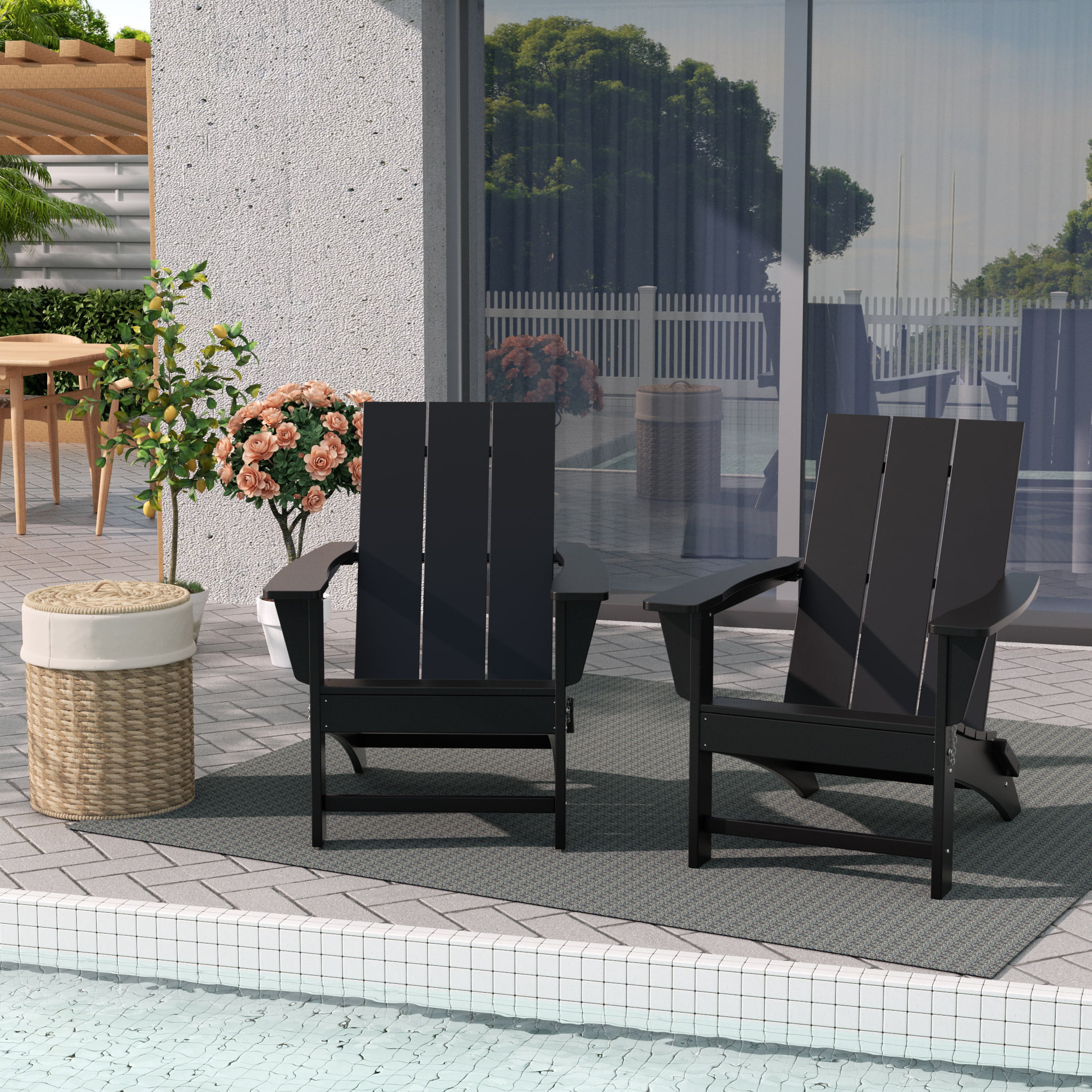 WestinTrends Ashore Adirondack Chair, All Weather Resistant Poly Lumber Outdoor Patio Chairs
