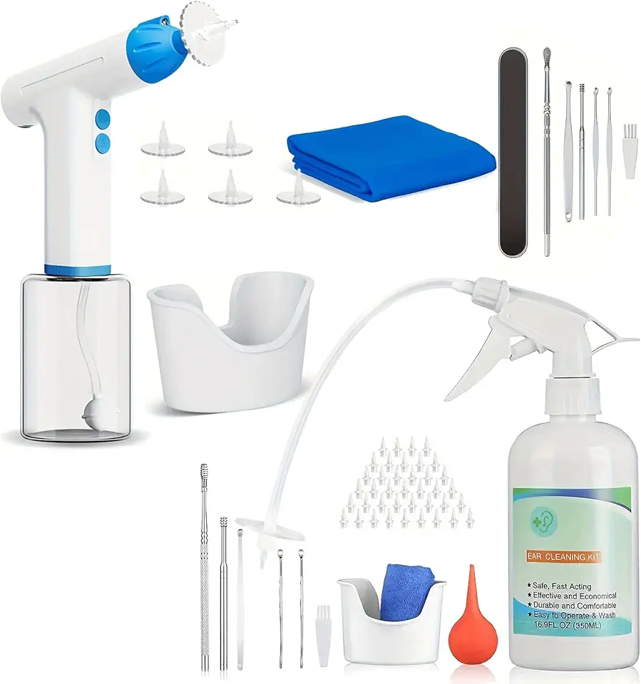 Electric Ear Wax Removal Kit, Rechargeable Ear Cleaning Kit for Ear lrrigation System