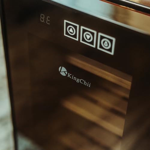 KingChii 16L Electric Cigar Humidors Temperature Control System, Cooling & Heating Humidor Cabinet with Spanish Cedar Wood Shelves & Hygrometer