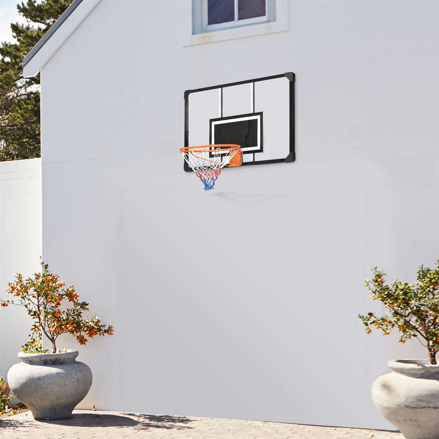 Soozier Wall Mounted Basketball Hoop with Shatter Proof Backboard - Sports Supplies Online Store