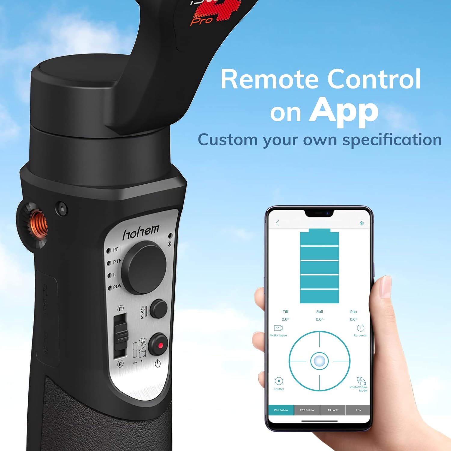 3-Axis Gimbal Stabilizer with Tripod for Gopro Hero 10/9/8/7/6/5 OSMO Action Camera Vlog Live Video Youtuber IPX4 Water Splash Proof hohem Gopro