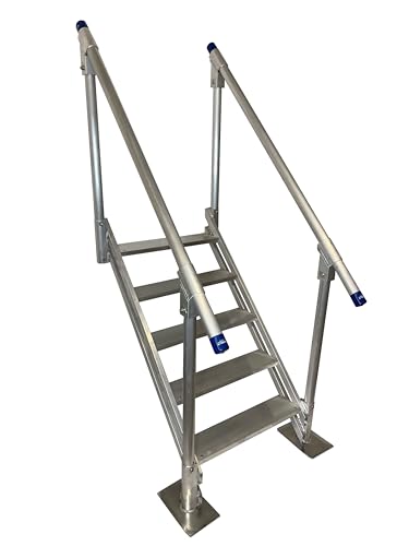 Patriot Docks Aluminum Dock Stairs (2 Step w/ 1 Handrail) (10922)