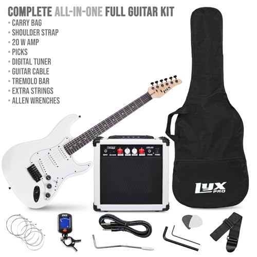LyxPro Electric Guitar 39" inch Complete Beginner Starter kit Full Size with 20w Amp, Package Includes All Accessories, Digital Tuner, Strings, Picks
