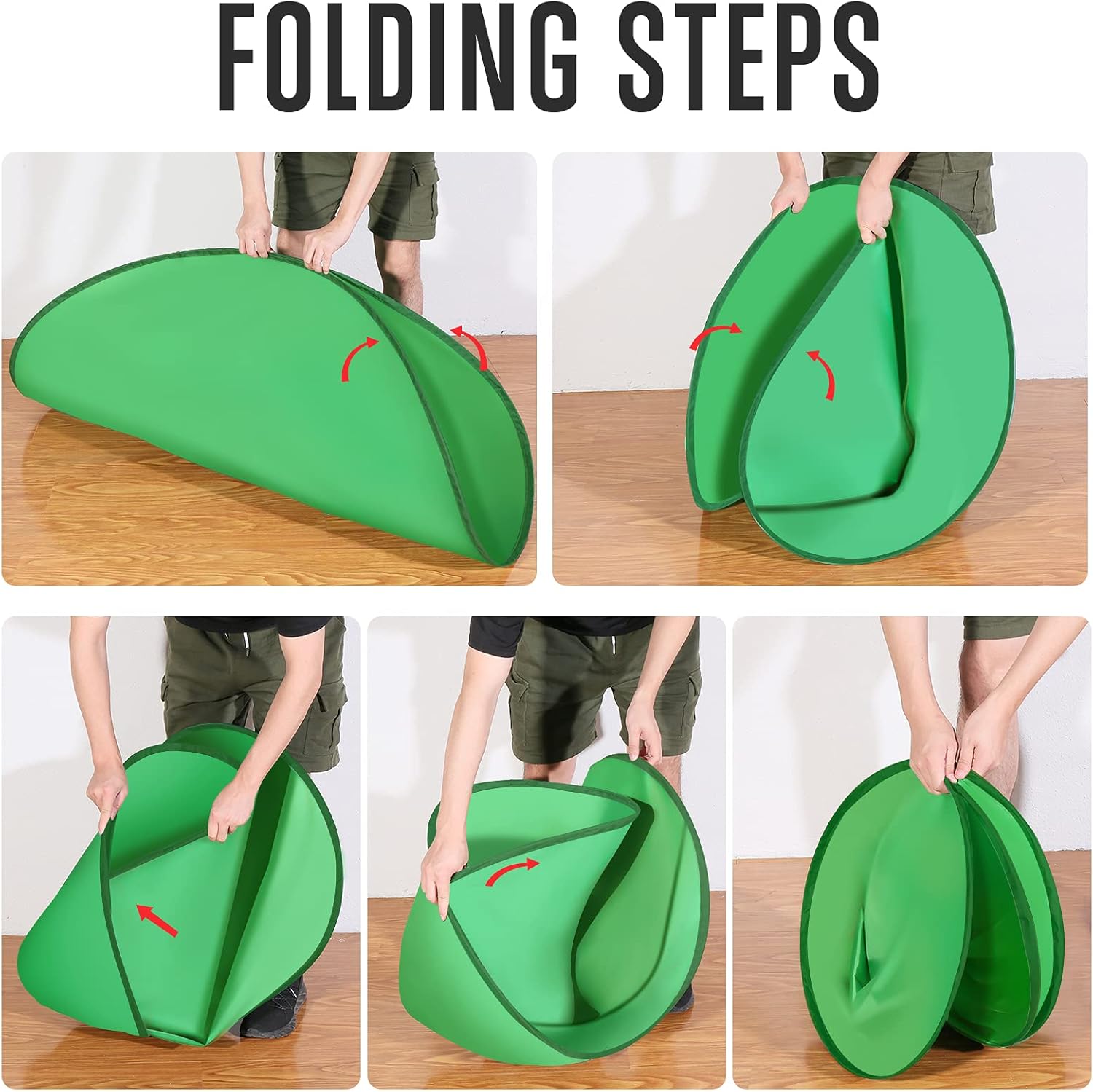 CoosBonfik Portable Green Screen Backdrop (56''), Collapsible Webcam Background, Green Screen for Chair, Chroma Key Green