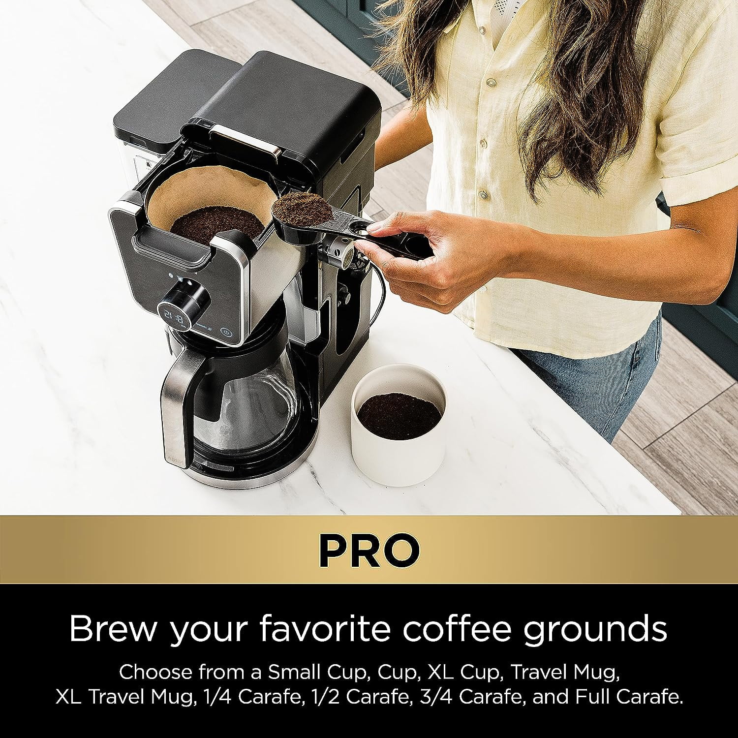 Ninja CFP201 DualBrew System 12-Cup Coffee Maker, Single-Serve for Grounds & K-Cup Pod Compatible, 3 Brew Styles, 60-oz. Water Reservoir & Carafe