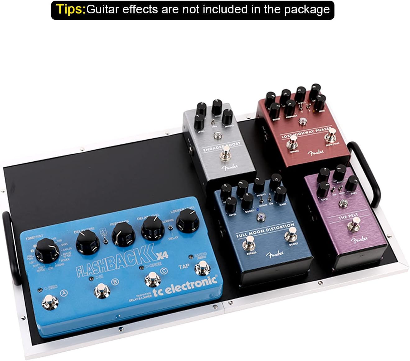 Ghost Fire Guitar Pedal Board Aluminum Alloy Effect Pedalboard with Carry Bag,V series (V-BABY MAX（Deluxe Edition）)