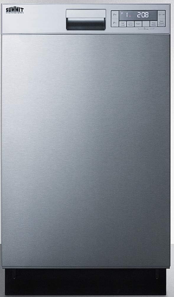 Summit DW18SS4 18 Built In Dishwasher with 8 Place Settings Energy Star Digital Touch Controls Stainless Steel Interior Adjustable Smart Fold Shelf