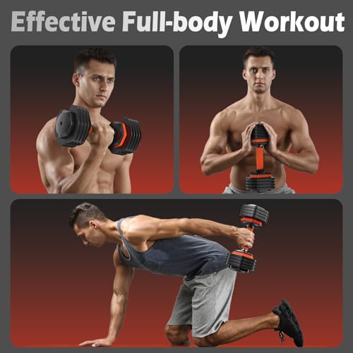 25LB Adjustable Dumbbells Set, Adjustable Weights 5/10/15/20/25lbs
