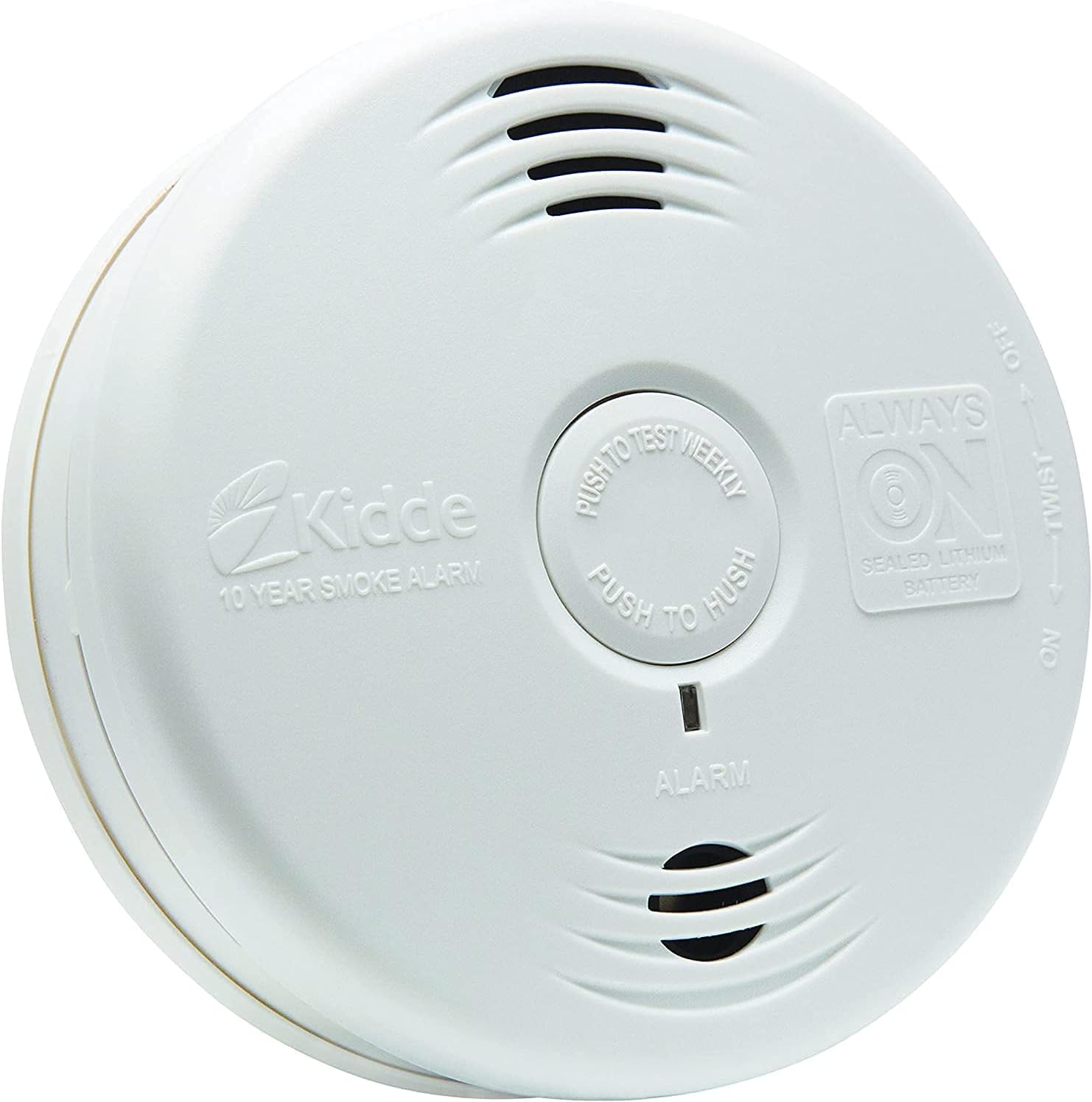 Kidde Smoke Detector, 10-Year Battery, Photoelectric Sensor Smoke Alarm, White