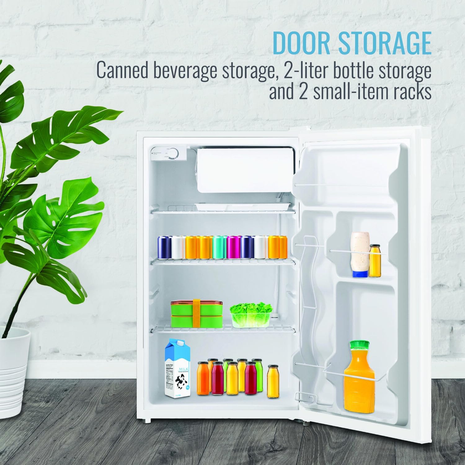 Keystone Energy Star 4.4-Cu. Ft. Single-Door Small Refrigerator with Freezer Compartment, Compact Drink and Snack Mini Fridge for Dorm Room, Bedroom