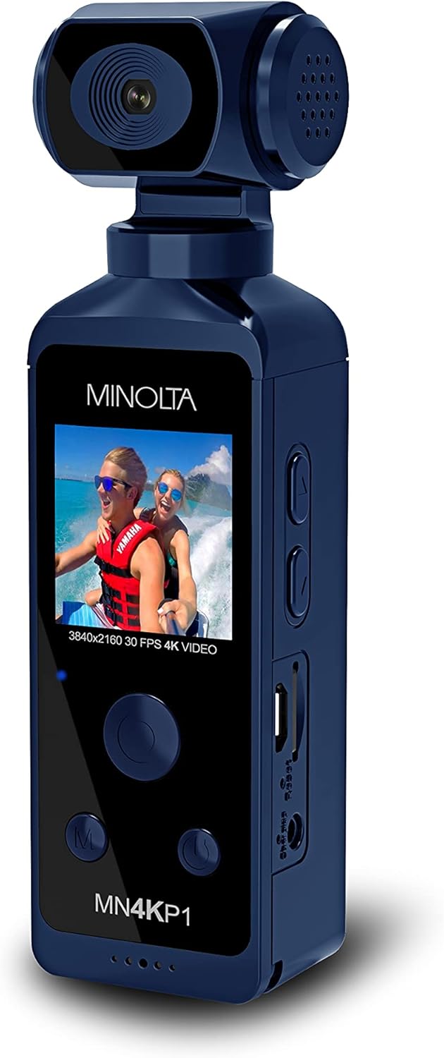 Minolta MN4KP1 4K Ultra HD Wi-Fi Enabled Pocket Camcorder Pack of 2