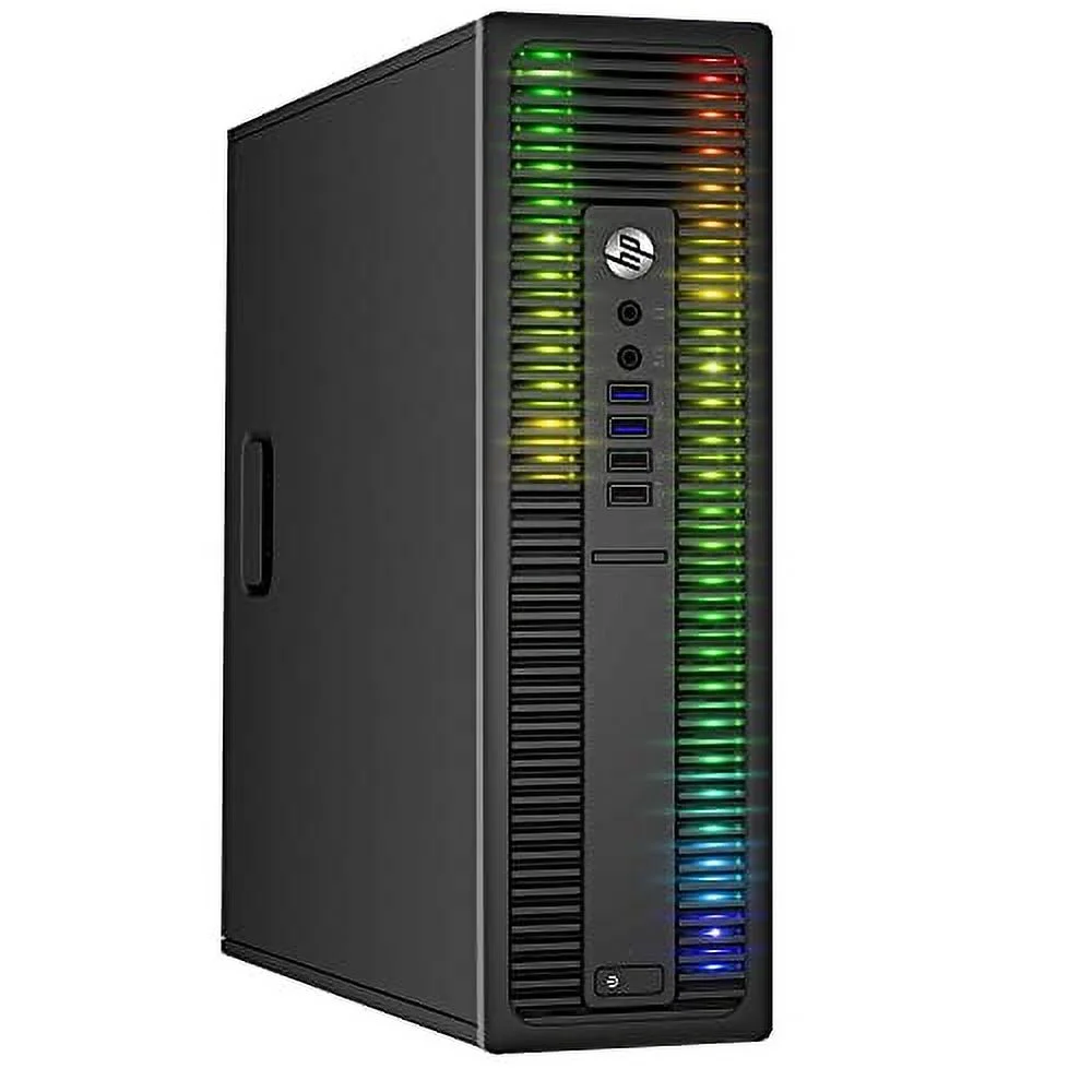 HP Custom Built RGB Lights PC with 24 Inch Monitor ProDesk Desktop Computer Intel Core i5 6500 Quad-Core Processor 16GB RAM 512GB SSD Win 10 Pro