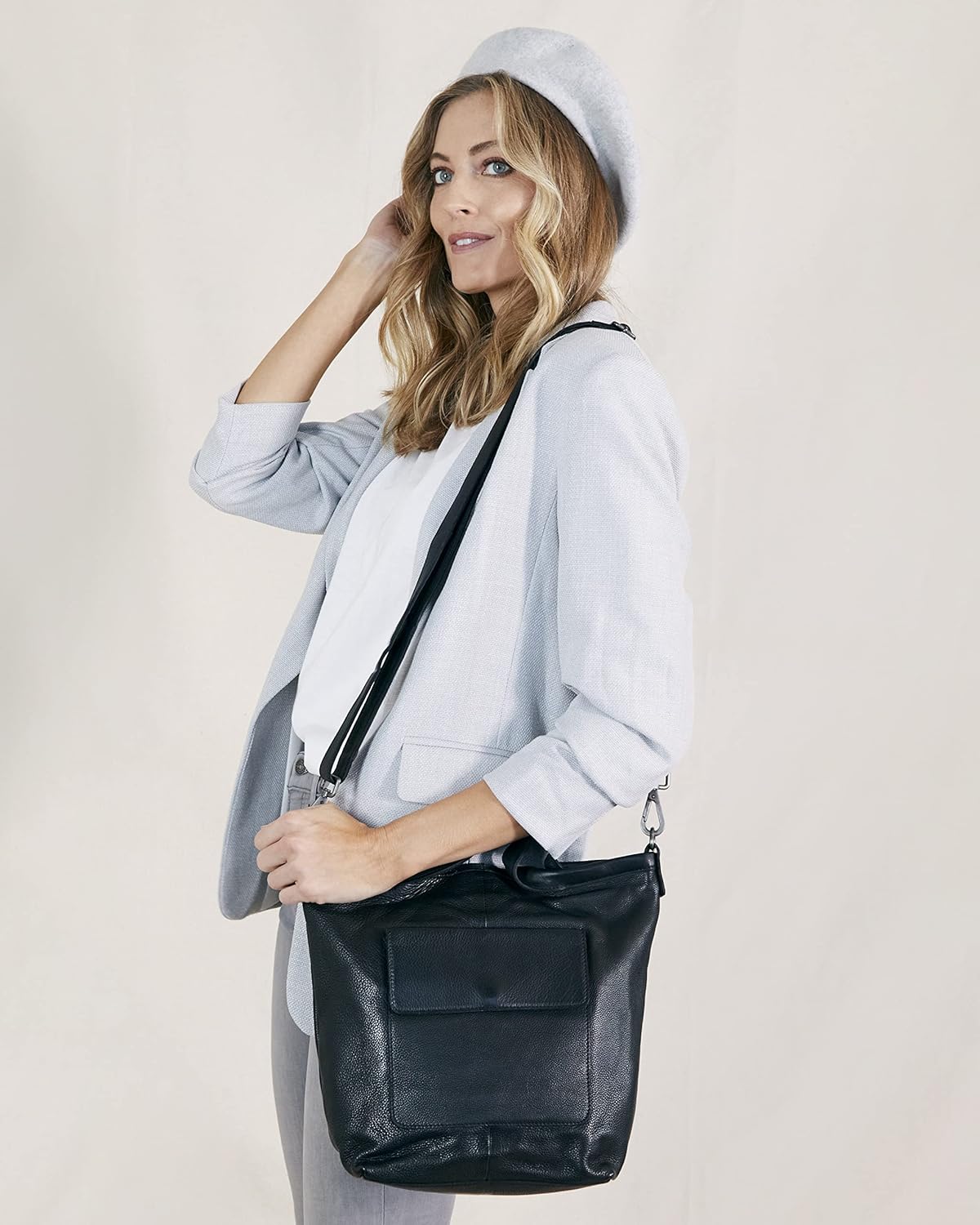Latico Leathers Bianca Leather Tote Bag for Women (Black) - Made From 100% Authentic Leather Handcrafted by Artisans