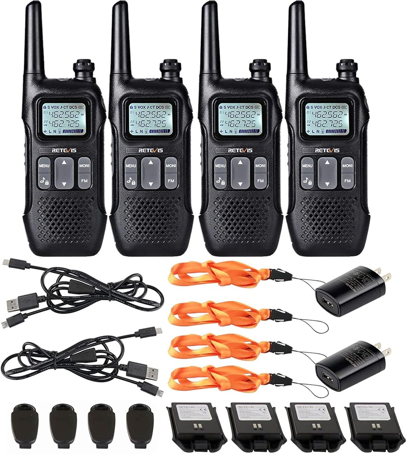 Retevis RT16 Walkie Talkies for Adults,Long Range Rechargeable Two Way Radio,NOAA Weather Alert VOX,with 1000mAh Li-ion Battery and Lanyard