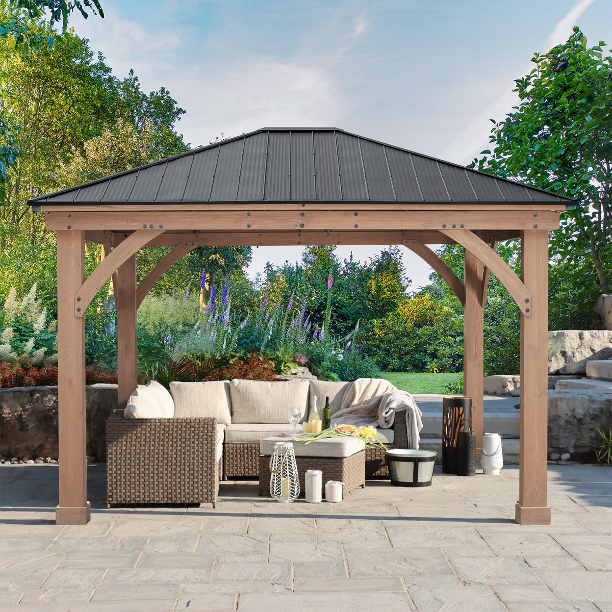 Yardistry 12' x 14' Gazebo with Aluminum Roof