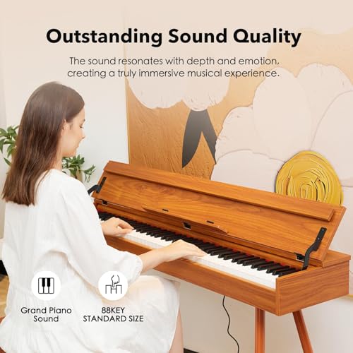 Digital Piano 88 Key Weighted Keyboard,Full-Size Desk Progressive Hammer-Action Electric Piano For Beginners, With Sheet Music Stand, Pedal