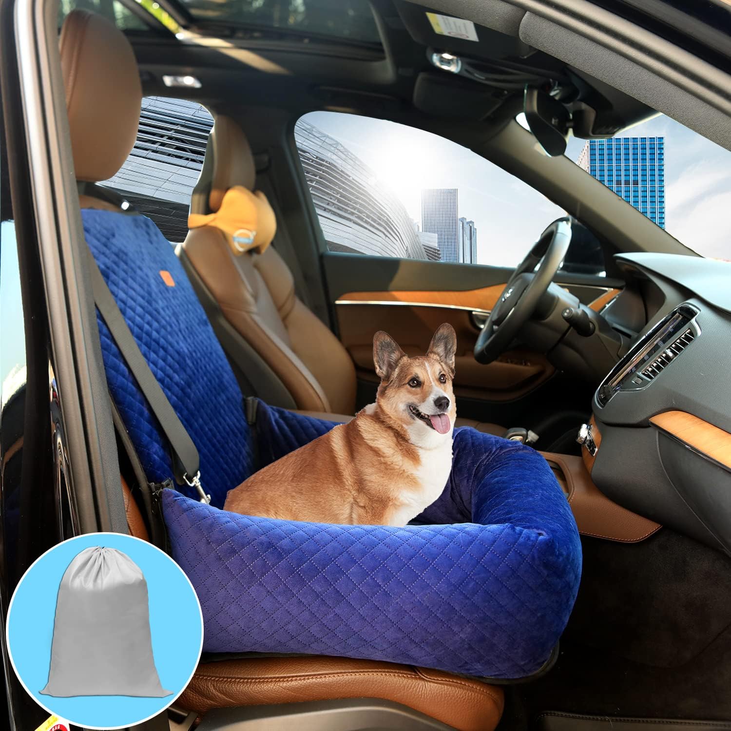 Dog Car Seat Pet Booster Seat Pet Travel Seat,The Dog Seats Made is Safe and Comfortable,Suitable for Almost All Types Vehicle