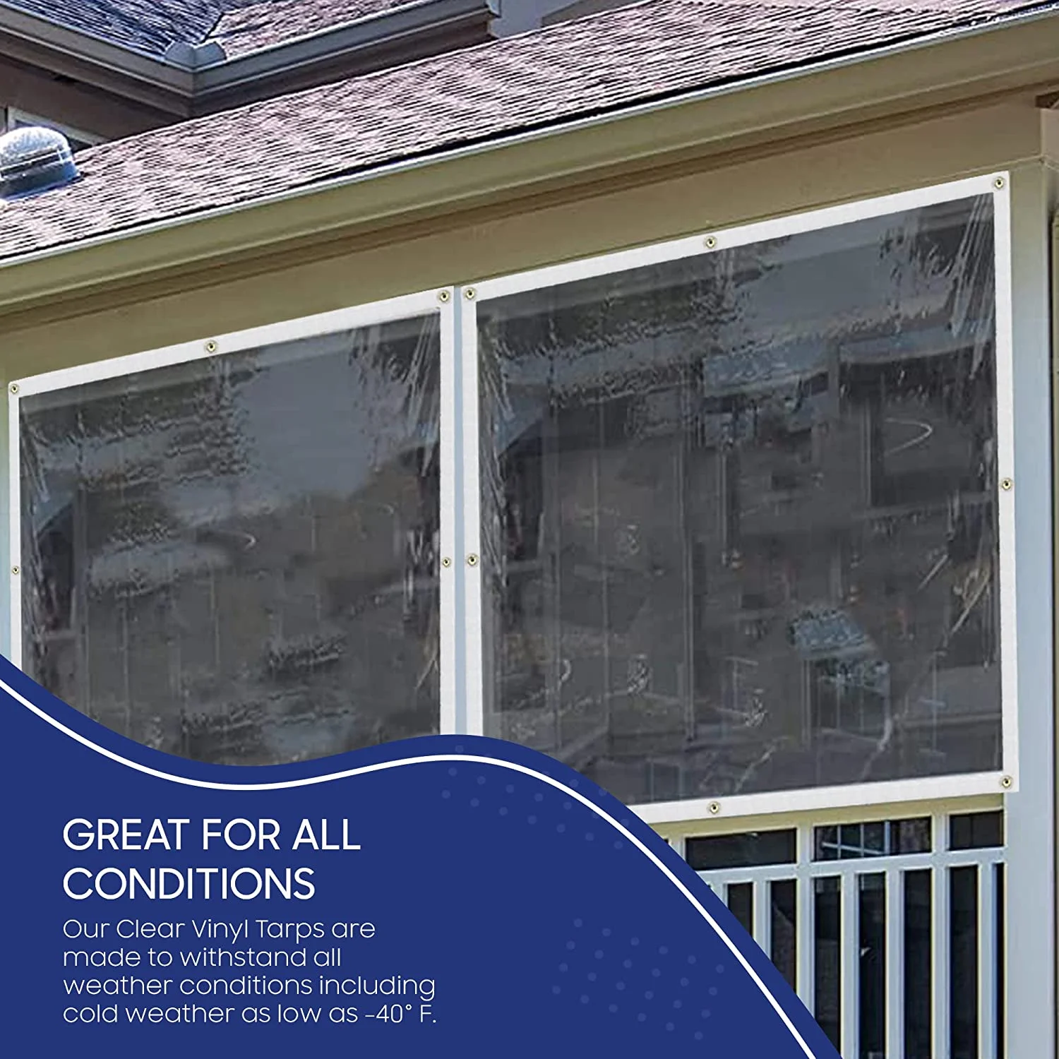 Tarps Now Fire Retardant Vinyl Tarps, 20Mil Waterproof Clear Tarp Cover - 6' x 12'