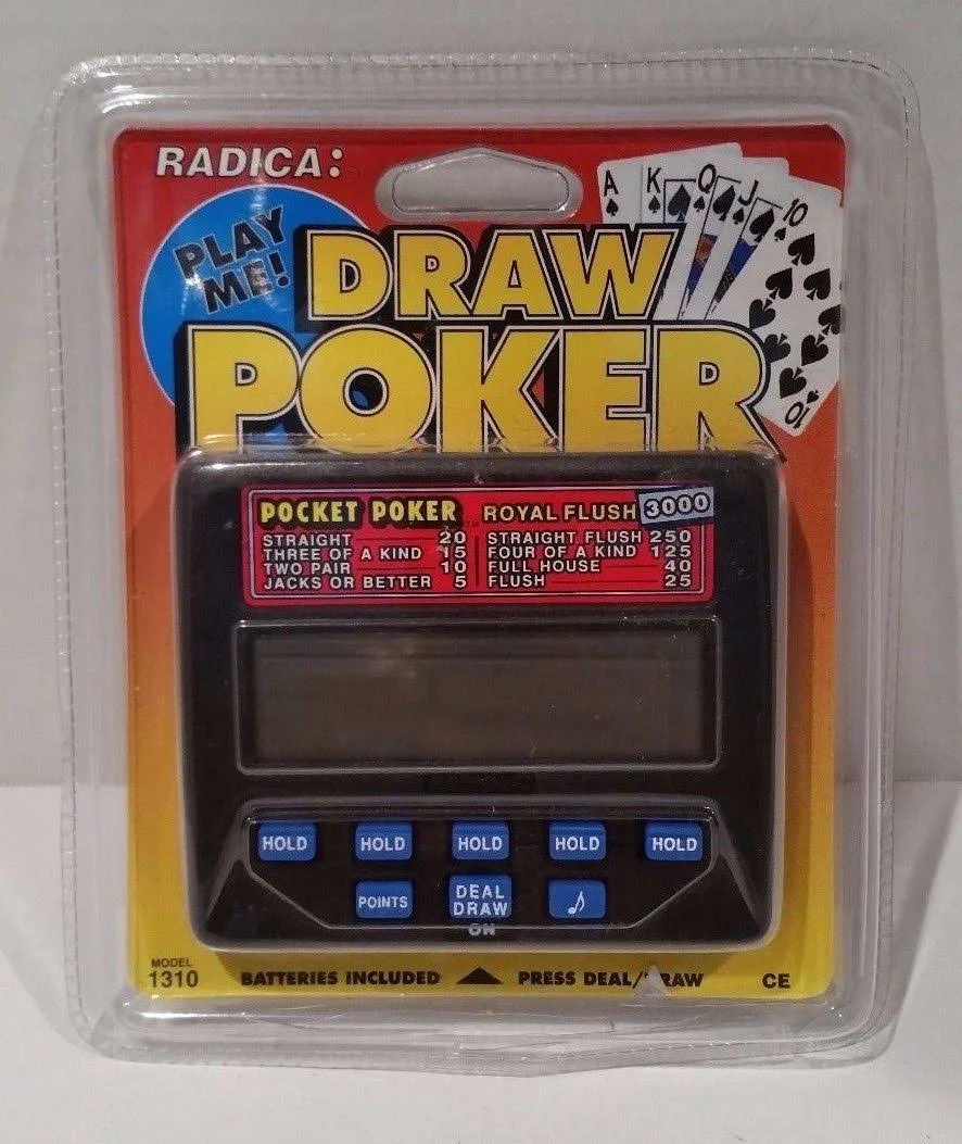 Radica Draw Poker Electronic Hand Held Model 1310 New Sealed Package F - Megean