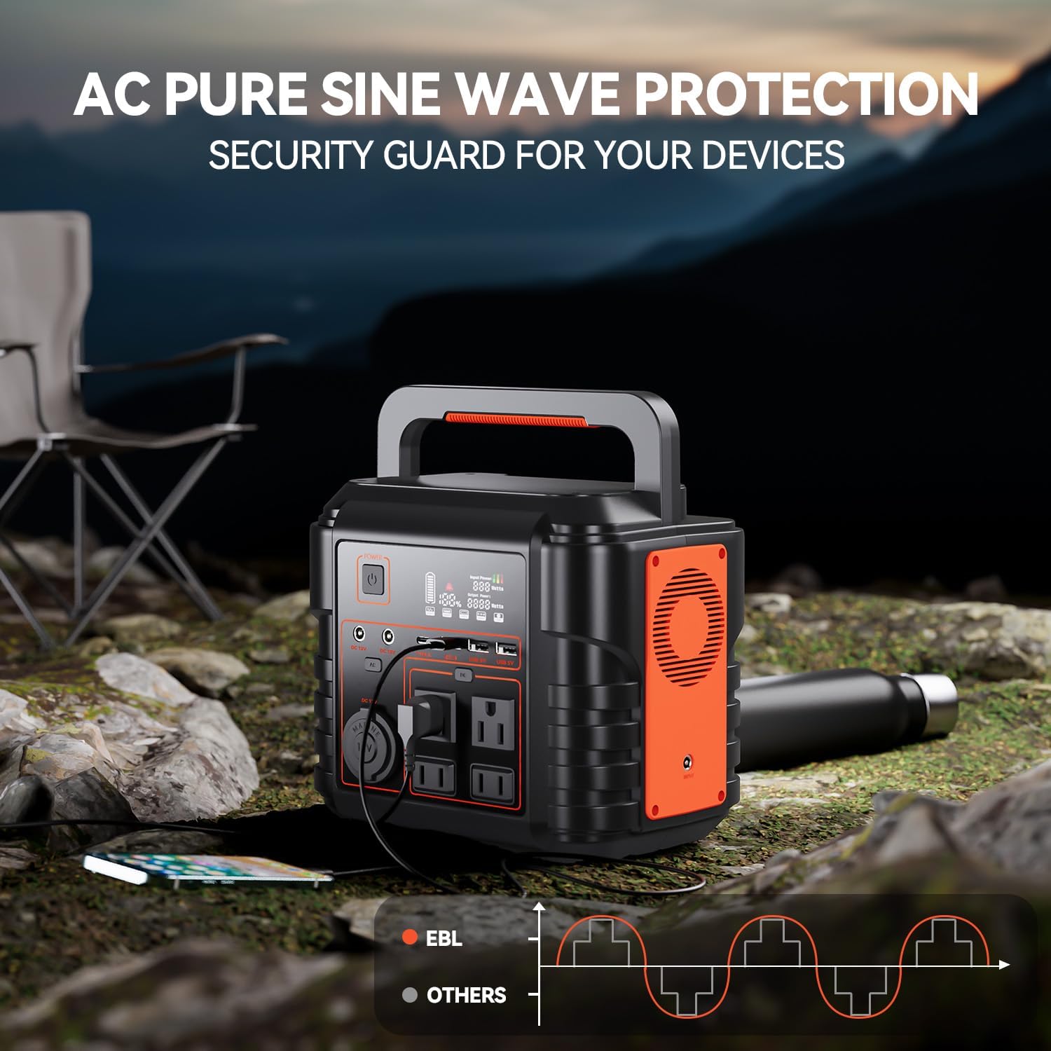 Steelite Portable Power Station 300W (Peak 600W) 296Wh Solar Generator with 110V Pure Sine Wave AC Outlets Backup Lithium Battery for Outdoors