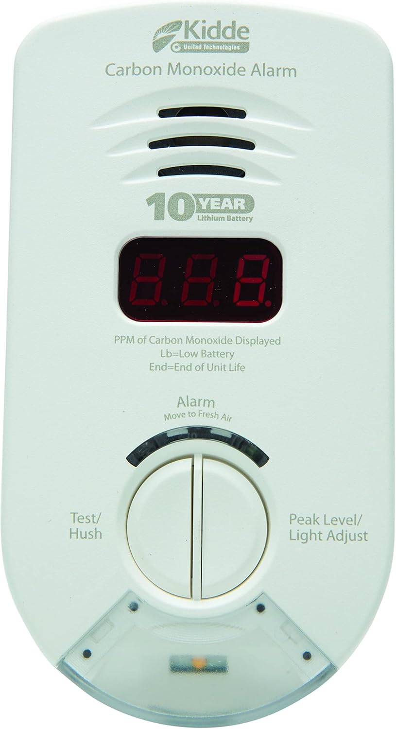 Kidde Carbon Monoxide Detector, AC-Plug-In with Lithium Battery Backup, Digital Display