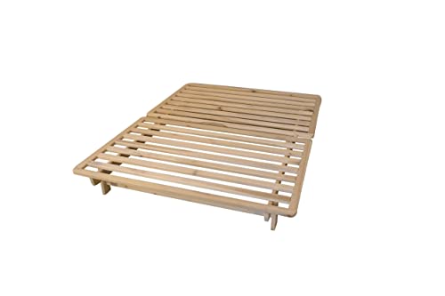 Ekko Platform Bed - Queen Bed Frame - Unfinished Wood Bed Frame - Natural, Minimalist Bed - Floating Bed Design - Easy Assembly