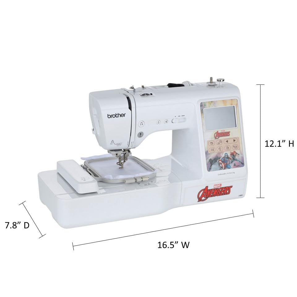 Brother LB5500M Marvel 2-in-1 Combo Sewing & Embroidery Machine, 16.5 x 7.76 x 12.1 inches, White