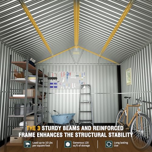 Outdoor Storage Shed, 5x3 Ft Metal Steel Tiny House with Lockable Door, Vertical Outside Storage Building for Garden, Backyard, Lawn, Patio Utility