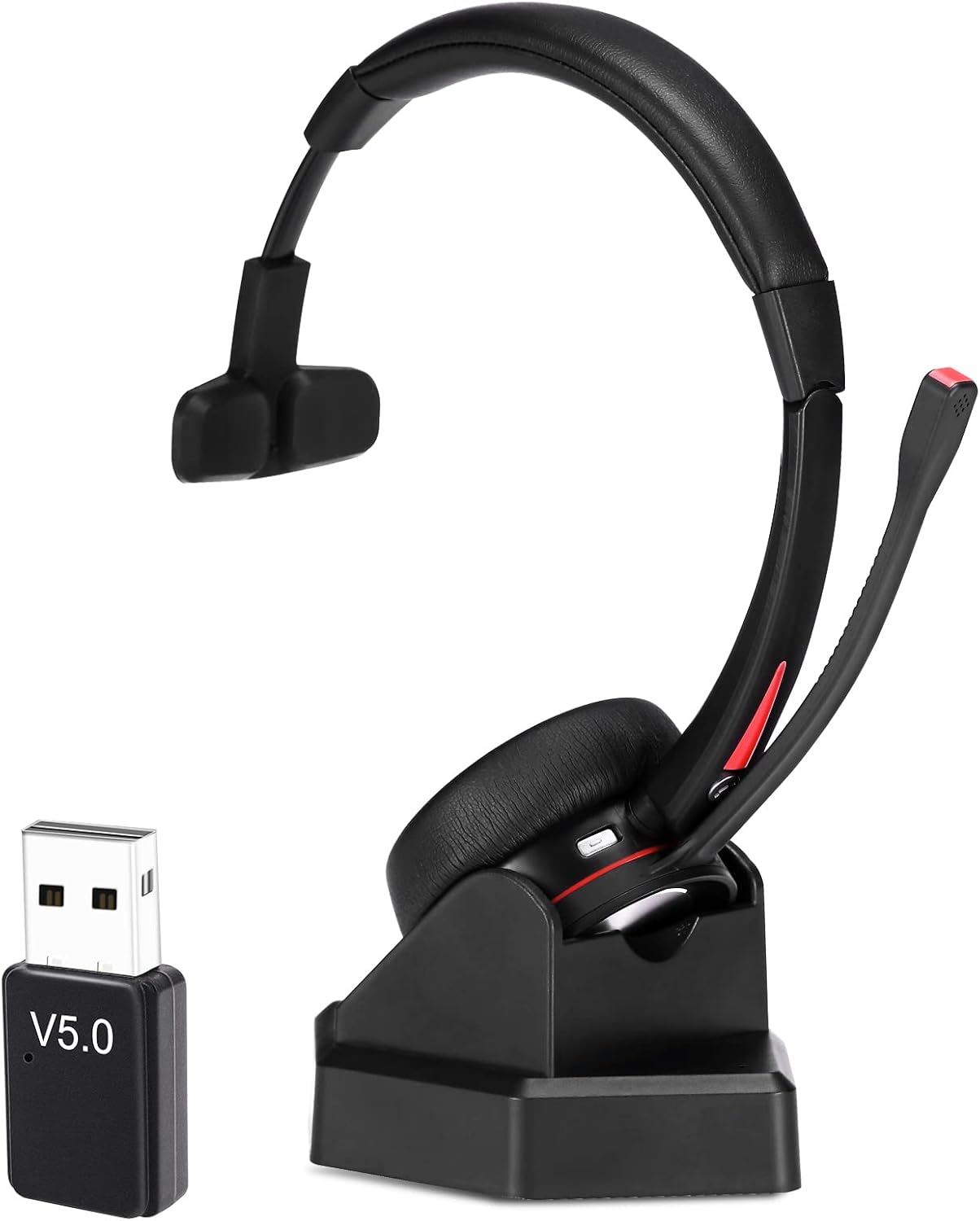 MAIRDI Wireless Headset with Microphone Noise Canceling, 5.0 Bluetooth Headphone with Mic Mute for Office Call Center
