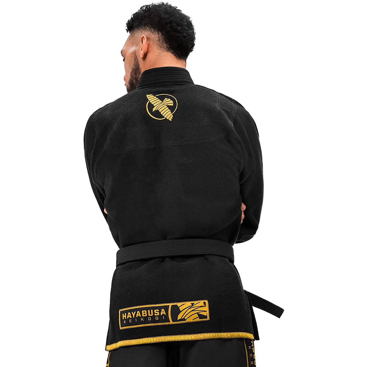 Hayabusa Lightweight Pearl Weave Jiu Jitsu Gi, Black/Gold A3