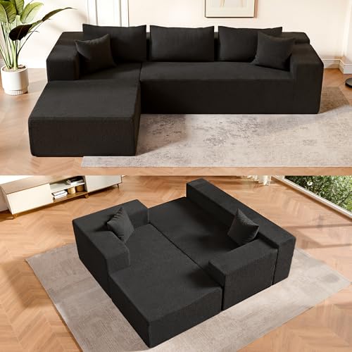 104" Sectional Couches for Living Room, Modular Sectional Sofa with Deep Seat, L-Shape Couch with Chaise, Cloud Couch for Living Room Bedroom