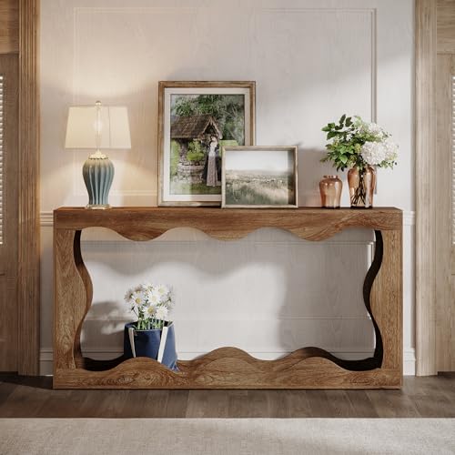 Tribesigns 63 Inches Farmhouse Console Table with Storage, Couch Table Behind Sofa, Long Entryway Sofa Station, Narrow Console Stand