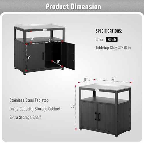 Garden Potting Bench with Storage Cabinet,Outdoor Gardening Table & Work Bench for Plants, Horticulture