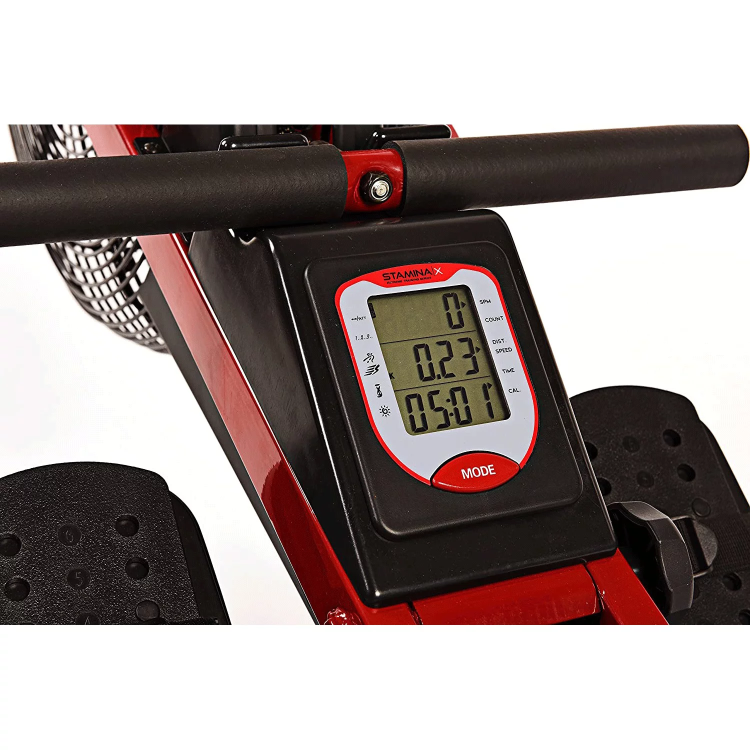 Stamina Exercise Foldable X Air Rower Rowing Machine w/ LCD Display, Red