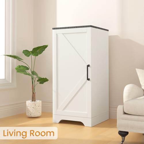 72" Tall Farmhouse Kitchen Pantry Cabinet, Large Storage Cabinet with 6 Adjustable Shelves, 4 Barn Doors & Drawer for Bathroom, Dining Room, Brown