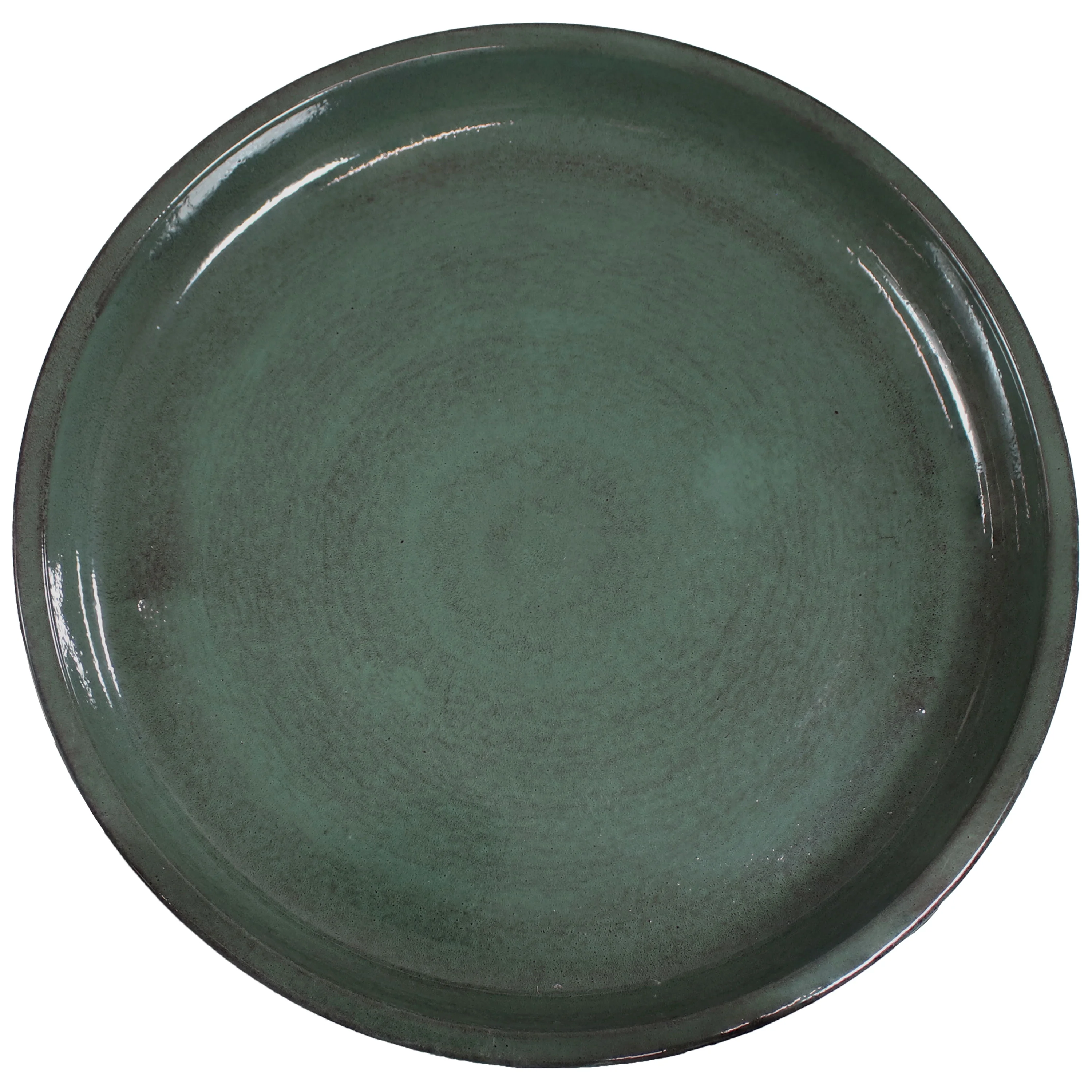 Sunnydaze Gleeful Garden Metal Outdoor Bird Bath - Green Glaze - 19"