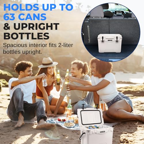 SereneLife Ultra-Tough 45 Quart Rotomolded Cooler Box with Wheels, Holds Upto 56 Cans, Keeps Ice Up to 5 Days