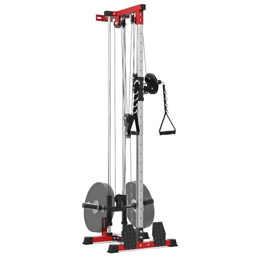 Wall Mount Cable Machine,LAT Power Cable Machine, LAT Pull Down and LAT Row LAT Tower,Cable Crossover Machine with 20 Positions