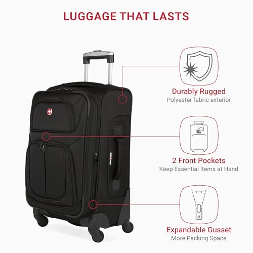 SwissGear Sion Softside Expandable Roller Luggage, Teal, 3 Piece Set (21/25/29)