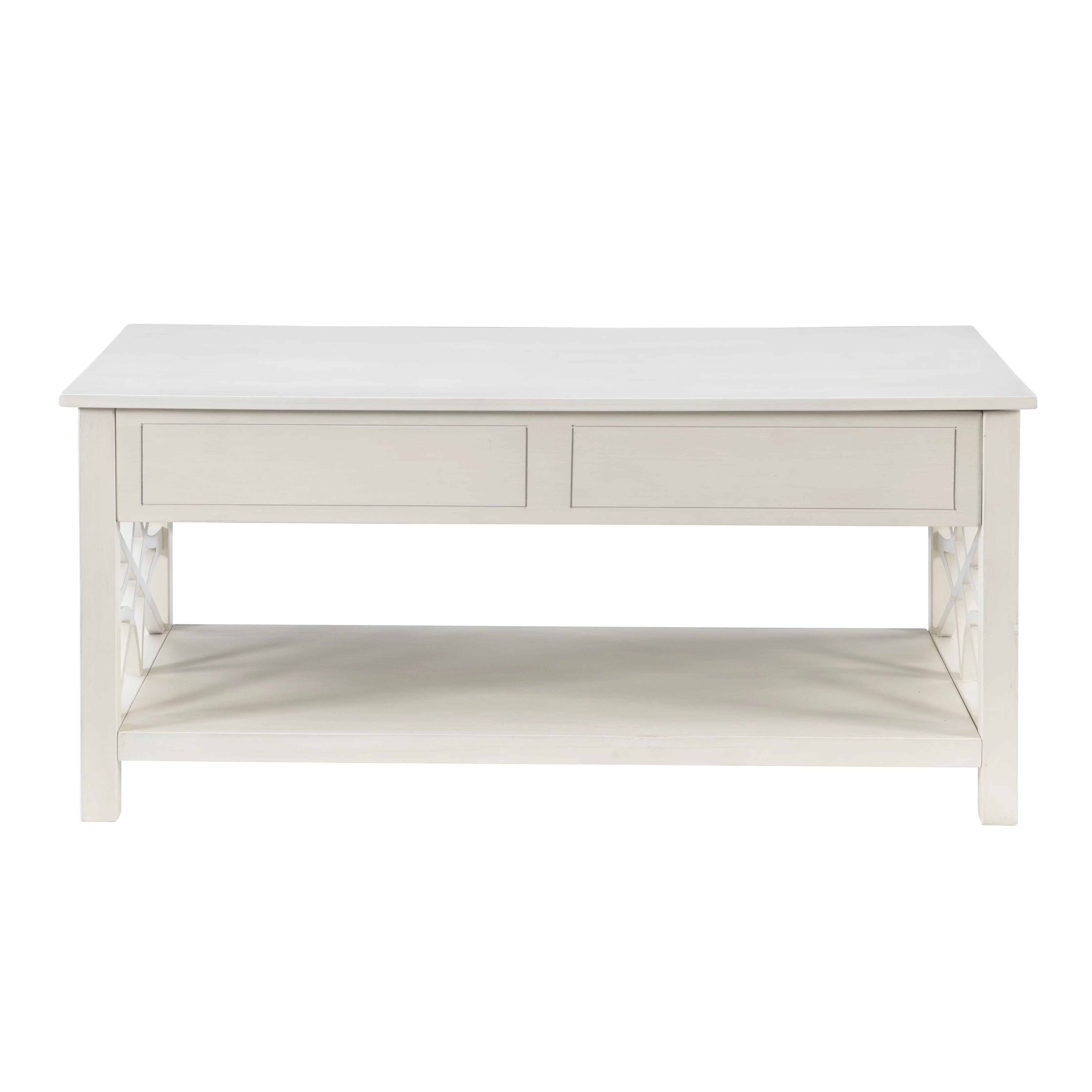 Linon Walton 2-Drawer Lift-Top Coffee Table, White