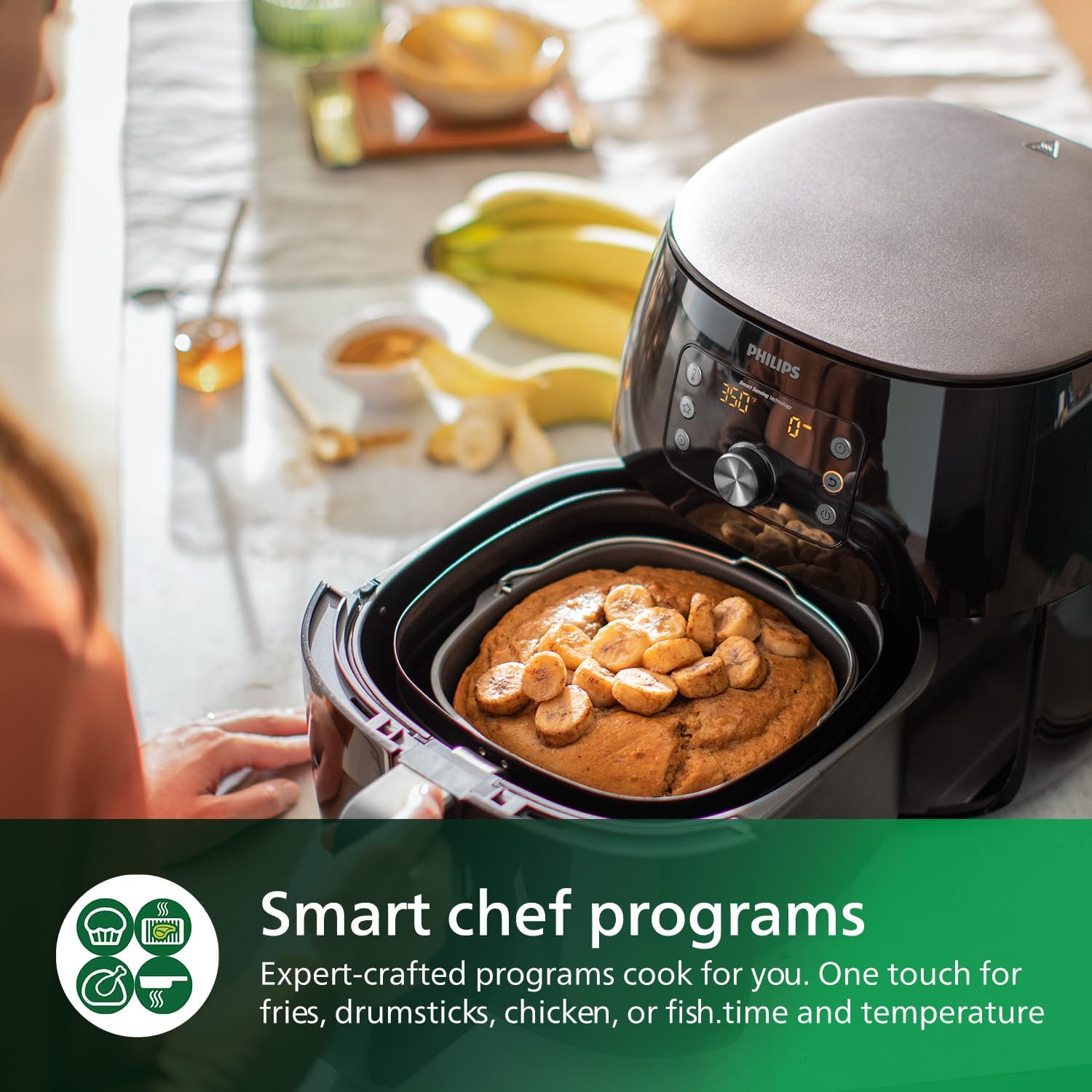 Philips Premium Air Fryer XXL - Air Fry, Bake, Grill, Roast & Reheat, 7.7 Qts Capacity, Rapid Air & Fat Removal Technology, Keep Warm Mode