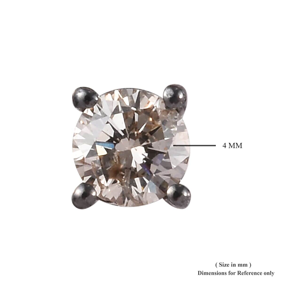 SHOP LC 925 Sterling Silver Platinum Plated Round Champagne Diamond Stud Solitaire Earrings for Women Jewelry Birthday Gifts for Women Ct 0.5 I3