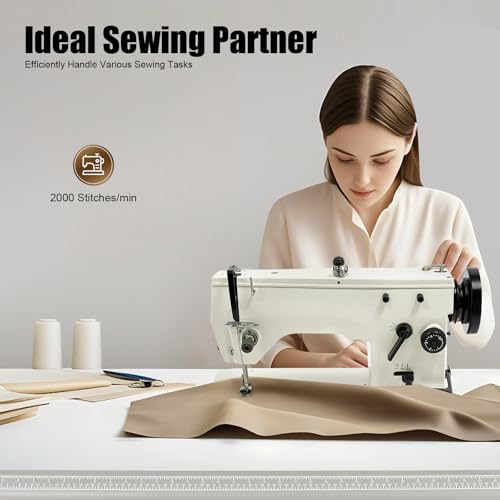 Sewing Machines, Industrial Heavy Duty Full Featured Machine with Accessory Kit and Adjusting Stitch Clamp