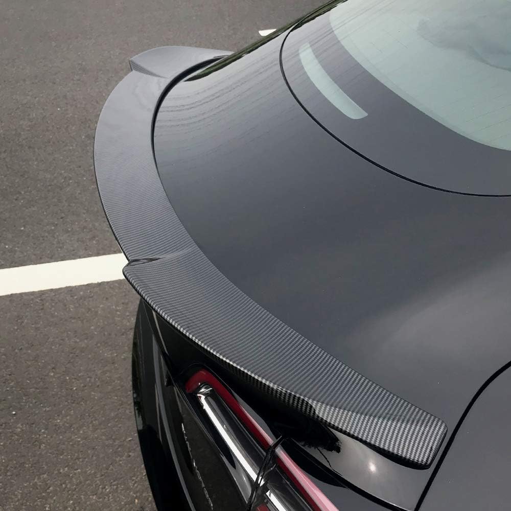 Fit Tesla Model 3 2017-2021 2022 Spoiler Wing Sports Car Rear Spoiler Car Styling Kits for Tesla Model 3 Accessories (Glossy Carbon Fiber Pattern)