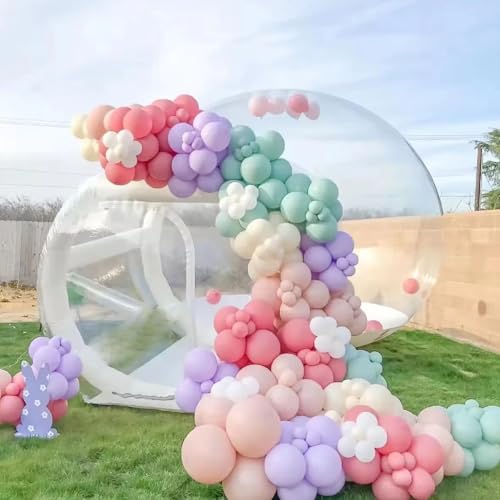 10FT Inflatable Bubble House Dome for Kids, Clear PVC Inflatable Bubble House Tent with Tunnel, Bubble Balloon House with 800W Air Blower