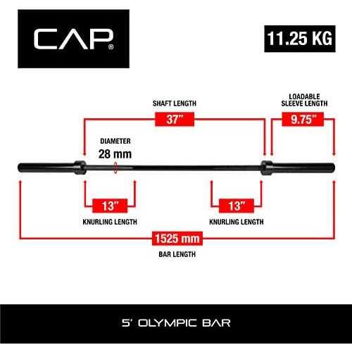 Cap Barbell 5-Foot Solid Olympic Bar OBIS-60B - Sports Supplies Online Store