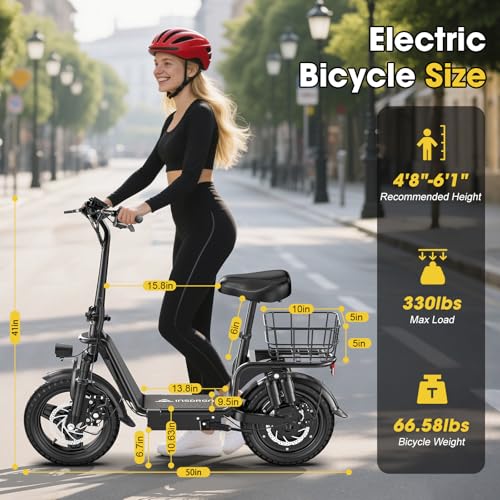 Adults Electric Scooter with Seat, 48V 10.4AH Foldable Electric Scooter,14" Tires,750W Motor,20MPH, 28-Mile Long Range and Dual Disc Brakes