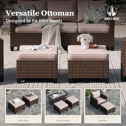 HERA'S HOUSE Patio Furniture Set with 56" Fire Pit Table, Outdoor Patio Conversation Sets